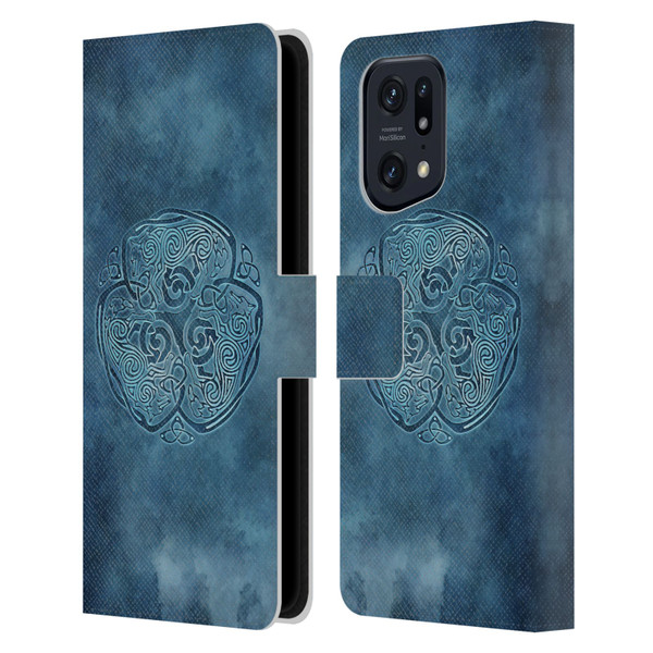 Brigid Ashwood Celtic Wisdom Knot Wolf Leather Book Wallet Case Cover For OPPO Find X5 Pro