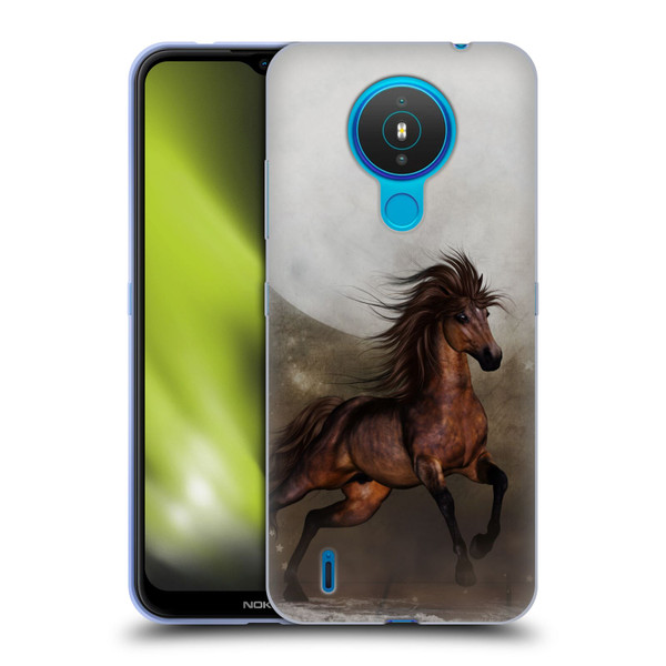 Simone Gatterwe Horses Brown Soft Gel Case for Nokia 1.4