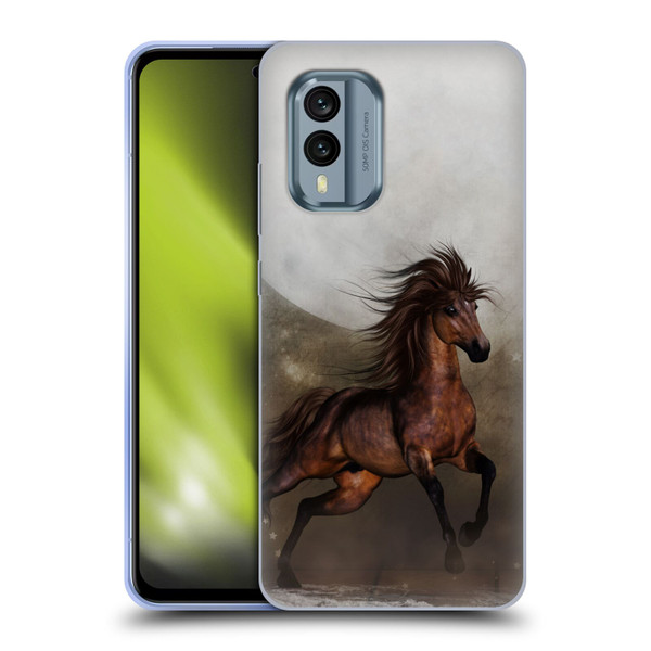 Simone Gatterwe Horses Brown Soft Gel Case for Nokia X30
