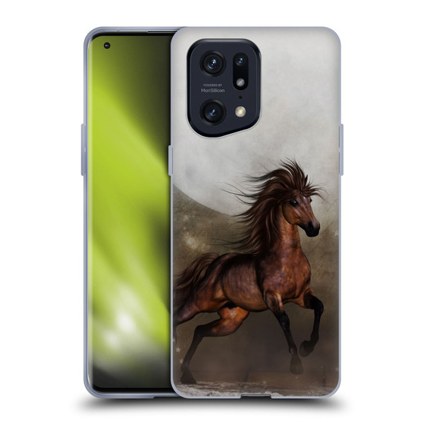 Simone Gatterwe Horses Brown Soft Gel Case for OPPO Find X5 Pro