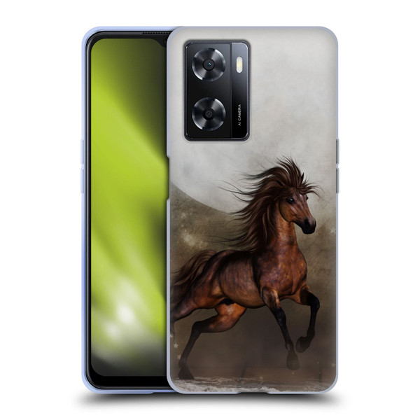 Simone Gatterwe Horses Brown Soft Gel Case for OPPO A57s