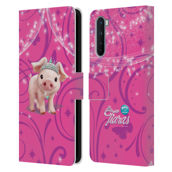 Animal Club International Pet Royalties Pig Leather Book Wallet Case Cover For OnePlus Nord 5G