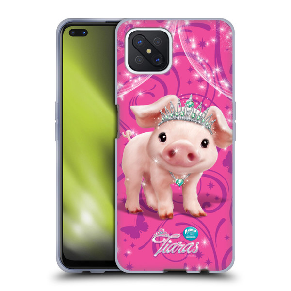 Animal Club International Pet Royalties Pig Soft Gel Case for OPPO Reno4 Z 5G