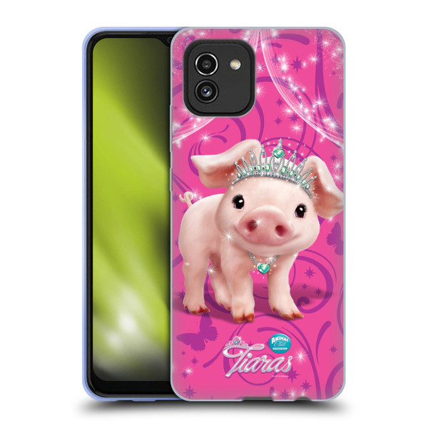 Animal Club International Pet Royalties Pig Soft Gel Case for Samsung Galaxy A03 (2021)