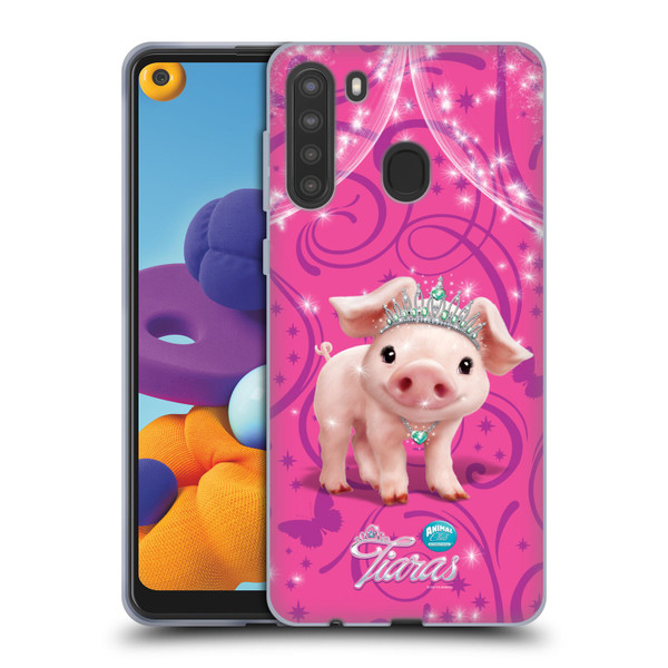 Animal Club International Pet Royalties Pig Soft Gel Case for Samsung Galaxy A21 (2020)
