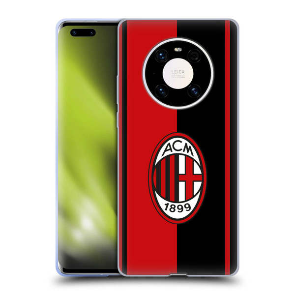 AC Milan Crest Red And Black Soft Gel Case for Huawei Mate 40 Pro 5G