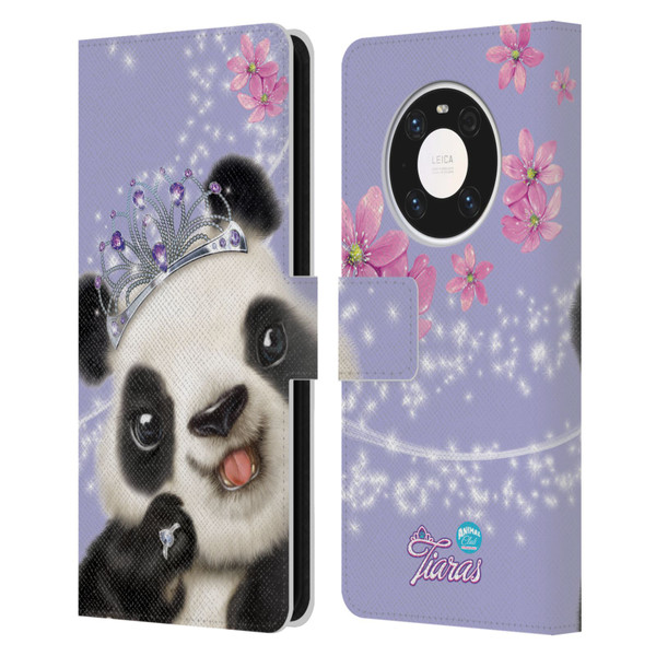 Animal Club International Royal Faces Panda Leather Book Wallet Case Cover For Huawei Mate 40 Pro 5G