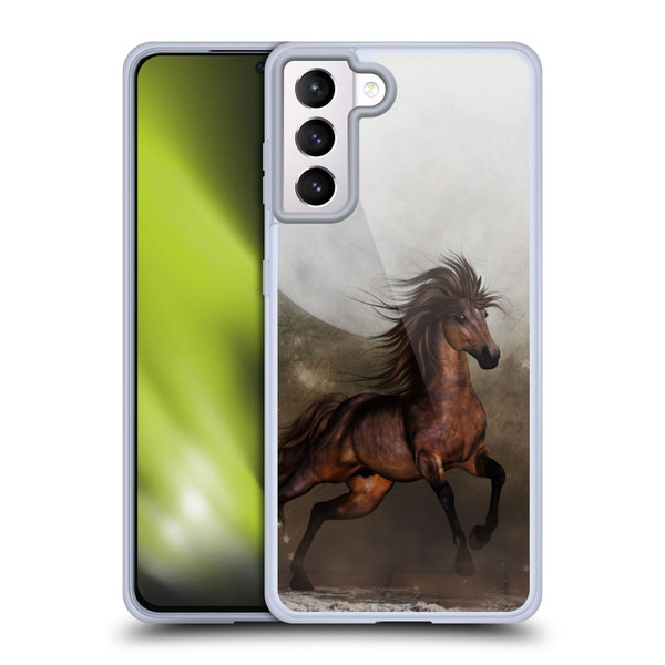 Simone Gatterwe Horses Brown Soft Gel Case for Samsung Galaxy S21+ 5G