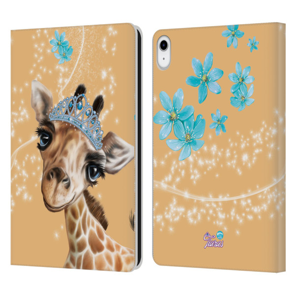 Animal Club International Royal Faces Giraffe Leather Book Wallet Case Cover For Apple iPad 10.9 (2022)