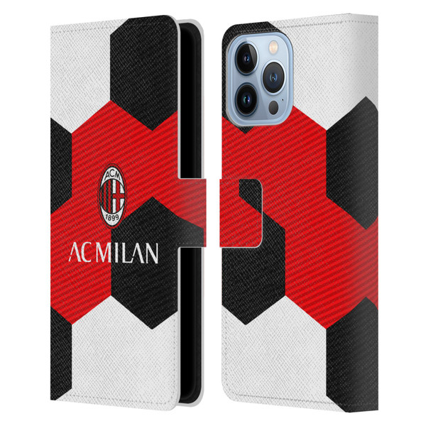 AC Milan Crest Ball Leather Book Wallet Case Cover For Apple iPhone 13 Pro Max