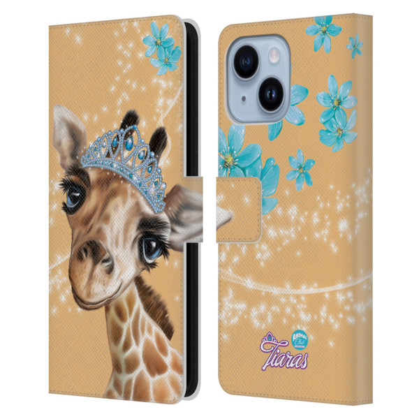 Animal Club International Royal Faces Giraffe Leather Book Wallet Case Cover For Apple iPhone 14 Plus