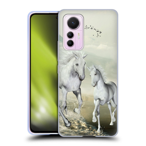 Simone Gatterwe Horses White On The Beach Soft Gel Case for Xiaomi 12 Lite