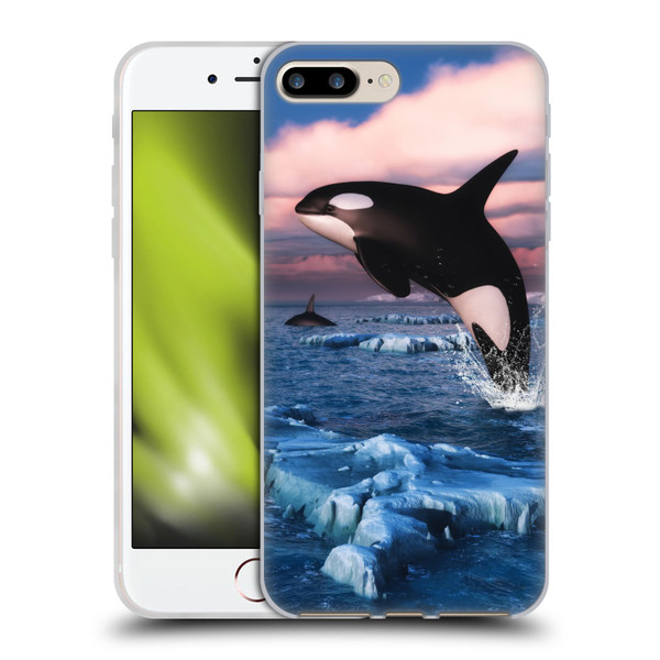 Simone Gatterwe Life In Sea Killer Whales Soft Gel Case for Apple iPhone 7 Plus / iPhone 8 Plus