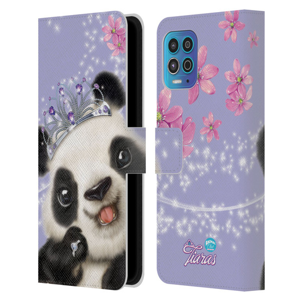 Animal Club International Royal Faces Panda Leather Book Wallet Case Cover For Motorola Moto G100