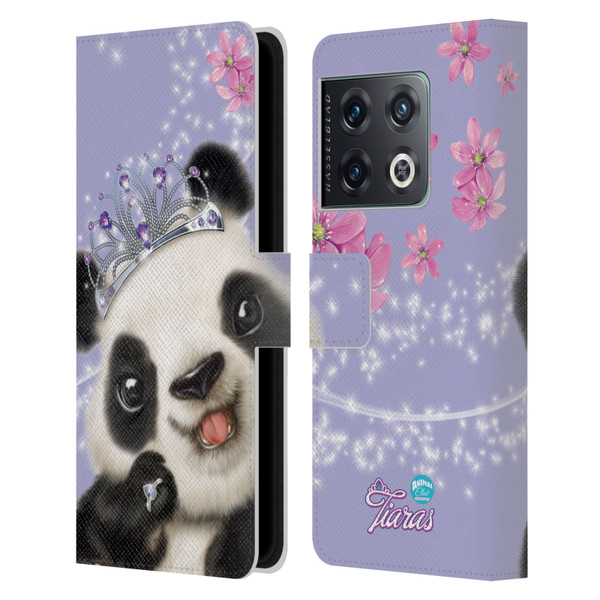 Animal Club International Royal Faces Panda Leather Book Wallet Case Cover For OnePlus 10 Pro