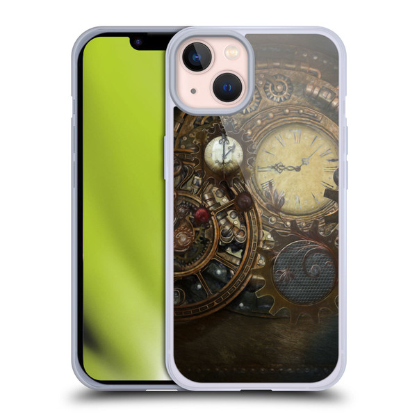 Simone Gatterwe Steampunk Clocks Soft Gel Case for Apple iPhone 13
