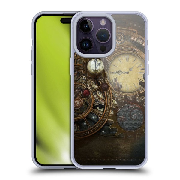 Simone Gatterwe Steampunk Clocks Soft Gel Case for Apple iPhone 14 Pro Max