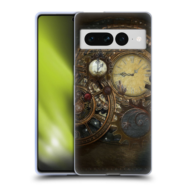 Simone Gatterwe Steampunk Clocks Soft Gel Case for Google Pixel 7 Pro