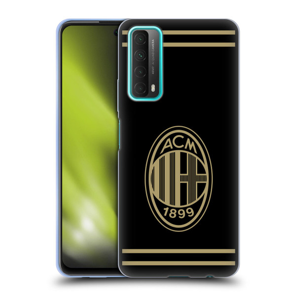 AC Milan Crest Black And Gold Soft Gel Case for Huawei P Smart (2021)