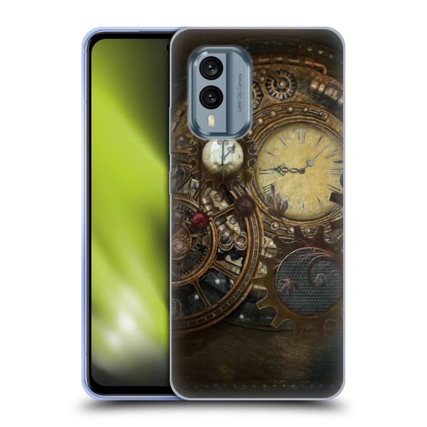 Simone Gatterwe Steampunk Clocks Soft Gel Case for Nokia X30