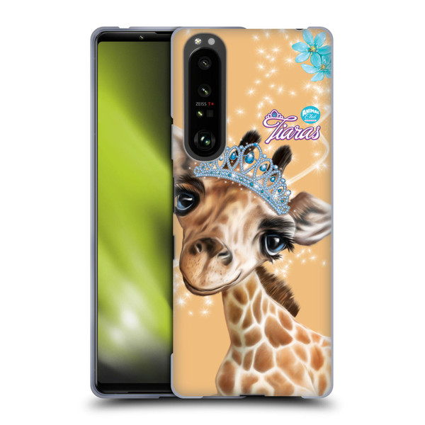 Animal Club International Royal Faces Giraffe Soft Gel Case for Sony Xperia 1 III