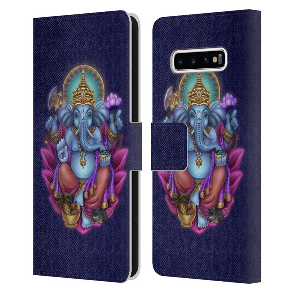 Brigid Ashwood Sacred Symbols Ganesha Leather Book Wallet Case Cover For Samsung Galaxy S10+ / S10 Plus
