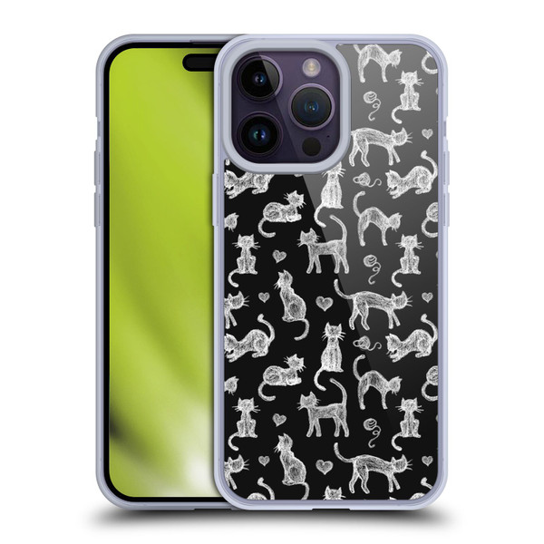 Micklyn Le Feuvre Animals Teachers Pet Chalkboard Cats Soft Gel Case for Apple iPhone 14 Pro Max