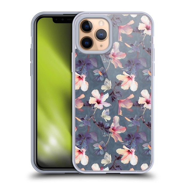 Micklyn Le Feuvre Florals Butterflies and Hibiscus Soft Gel Case for Apple iPhone 11 Pro