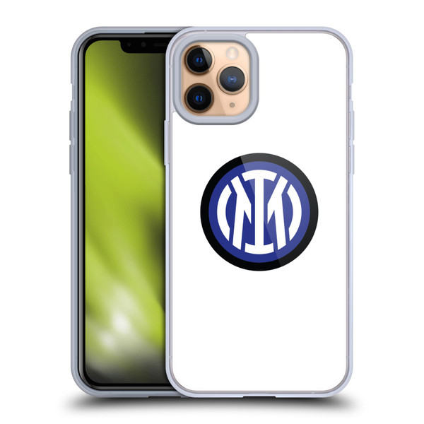 Fc Internazionale Milano Badge Logo On White Soft Gel Case for Apple iPhone 11 Pro & MagSafe