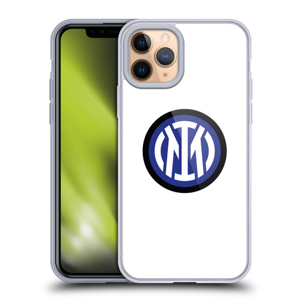 Fc Internazionale Milano Badge Logo On White Soft Gel Case for Apple iPhone 11 Pro