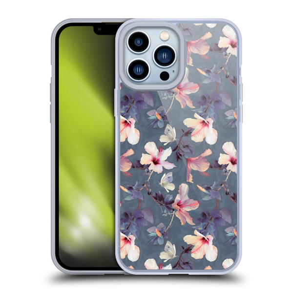 Micklyn Le Feuvre Florals Butterflies and Hibiscus Soft Gel Case for Apple iPhone 13 Pro Max