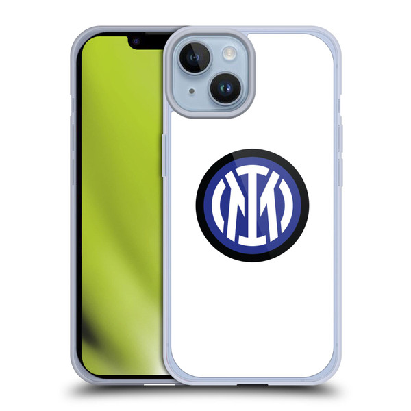 Fc Internazionale Milano Badge Logo On White Soft Gel Case for Apple iPhone 14