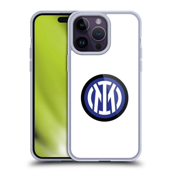 Fc Internazionale Milano Badge Logo On White Soft Gel Case for Apple iPhone 14 Pro Max & MagSafe