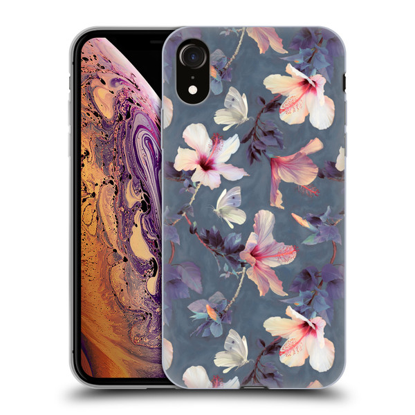 Micklyn Le Feuvre Florals Butterflies and Hibiscus Soft Gel Case for Apple iPhone XR