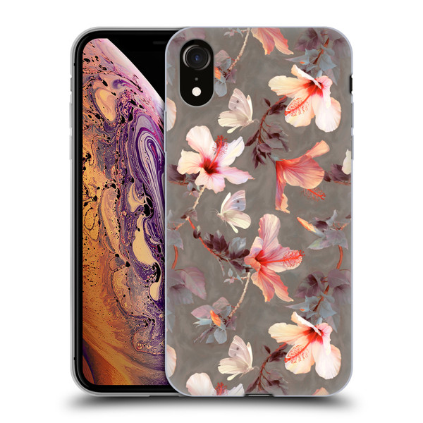 Micklyn Le Feuvre Florals Coral Hibiscus Soft Gel Case for Apple iPhone XR