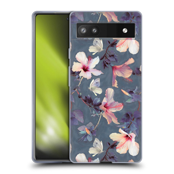 Micklyn Le Feuvre Florals Butterflies and Hibiscus Soft Gel Case for Google Pixel 6a