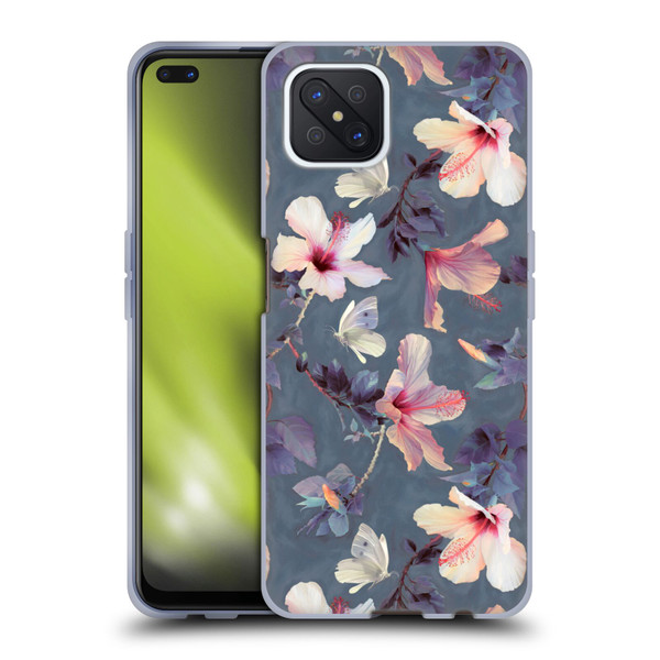 Micklyn Le Feuvre Florals Butterflies and Hibiscus Soft Gel Case for OPPO Reno4 Z 5G