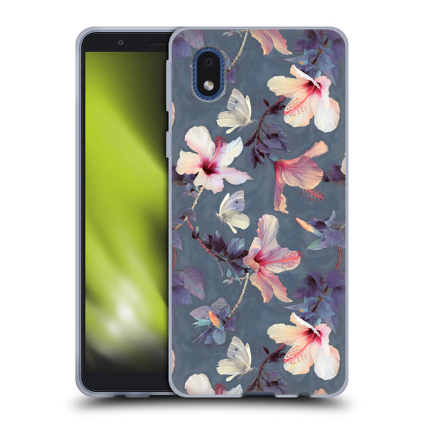 Micklyn Le Feuvre Florals Butterflies and Hibiscus Soft Gel Case for Samsung Galaxy A01 Core (2020)