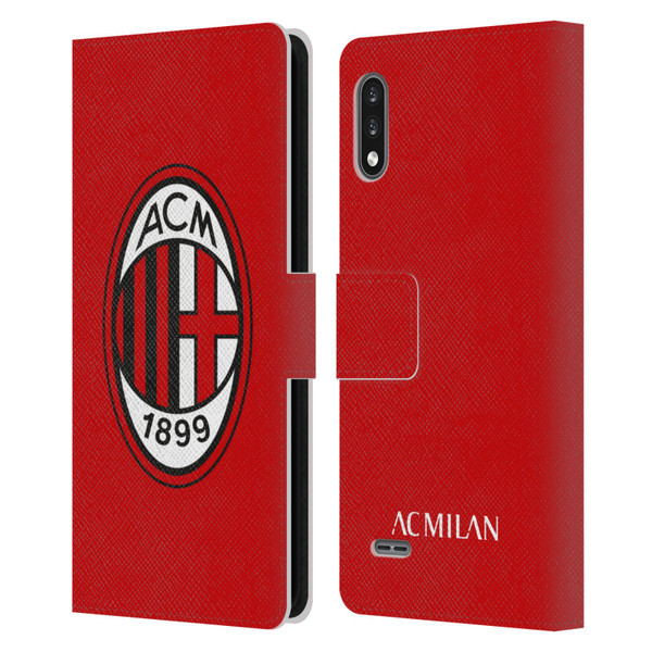 AC Milan Crest Full Colour Red Leather Book Wallet Case Cover For LG K22
