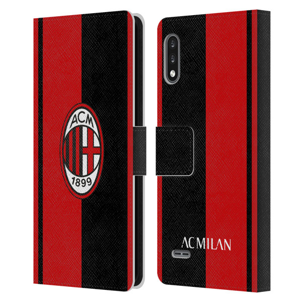 AC Milan Crest Red And Black Leather Book Wallet Case Cover For LG K22