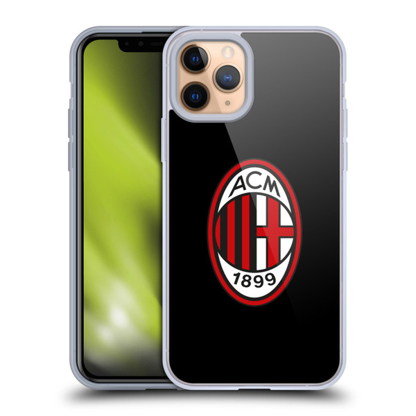AC Milan Crest Full Colour Black Soft Gel Case for Apple iPhone 11 Pro & MagSafe