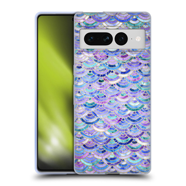 Micklyn Le Feuvre Marble Patterns Mosaic In Amethyst And Lapis Lazuli Soft Gel Case for Google Pixel 7 Pro