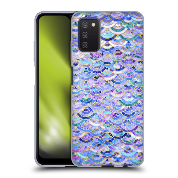 Micklyn Le Feuvre Marble Patterns Mosaic In Amethyst And Lapis Lazuli Soft Gel Case for Samsung Galaxy A03s (2021)