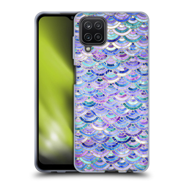 Micklyn Le Feuvre Marble Patterns Mosaic In Amethyst And Lapis Lazuli Soft Gel Case for Samsung Galaxy A12 (2020)