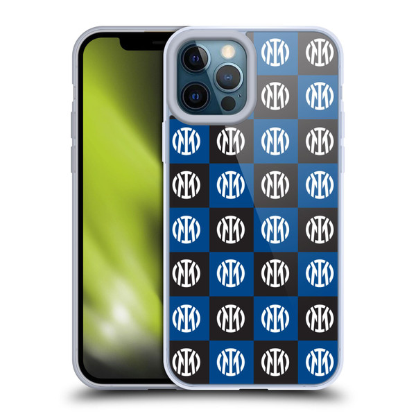 Fc Internazionale Milano Patterns Crest Soft Gel Case for Apple iPhone 12 Pro Max & MagSafe