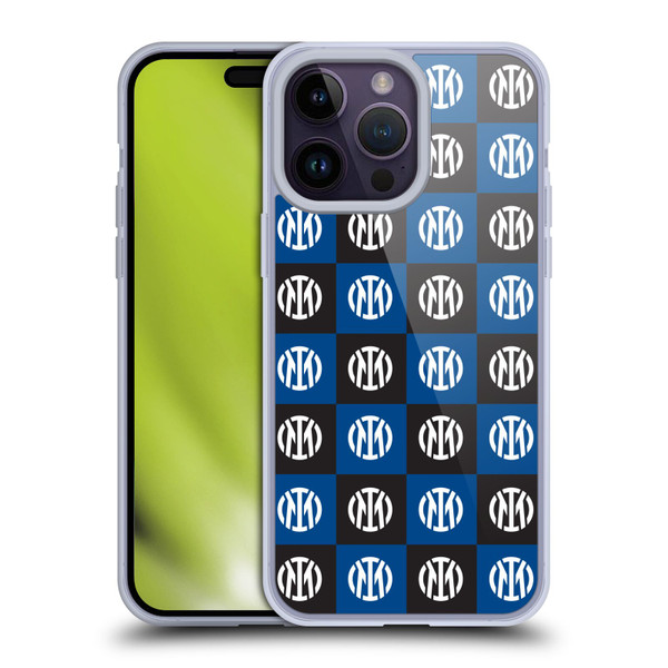 Fc Internazionale Milano Patterns Crest Soft Gel Case for Apple iPhone 14 Pro Max