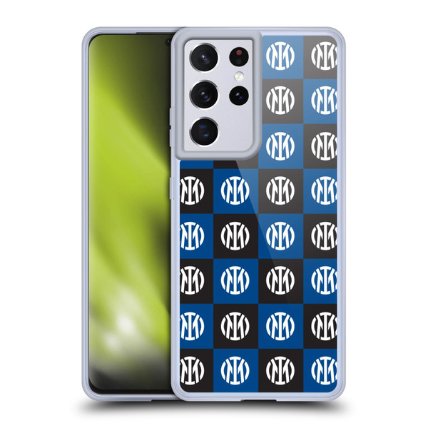 Fc Internazionale Milano Patterns Crest Soft Gel Case for Samsung Galaxy S21 Ultra 5G