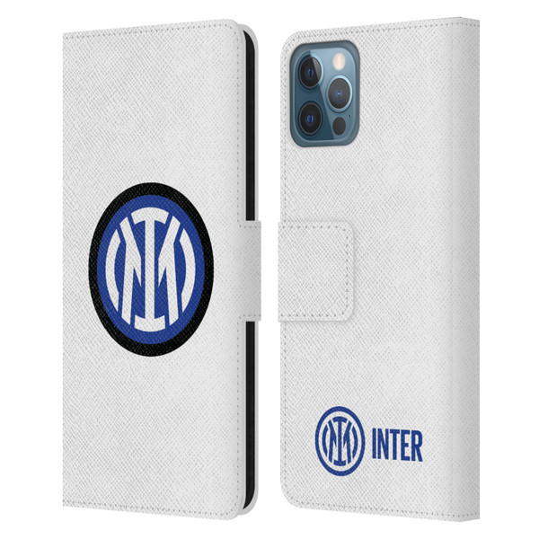 Fc Internazionale Milano Badge Logo On White Leather Book Wallet Case Cover For Apple iPhone 12 / iPhone 12 Pro