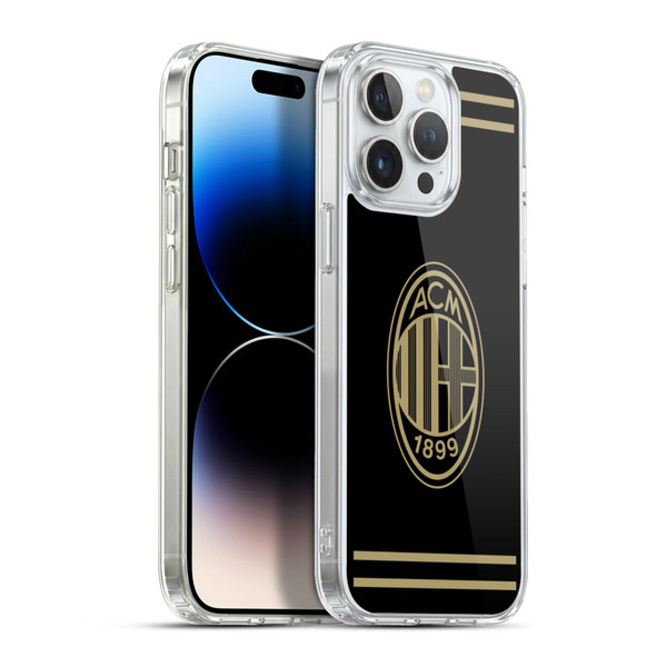 AC Milan Crest Black And Gold Soft Gel Case for Apple iPhone 13 Pro Max & MagSafe