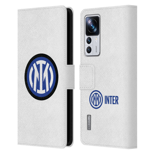 Fc Internazionale Milano Badge Logo On White Leather Book Wallet Case Cover For Xiaomi 12T Pro